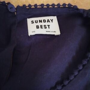 Sunday Best “CARMELA” Navy Cotton short dress, size xxs like new
